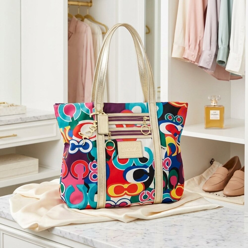 Coach Poppy Pop Signature C Glam Tote (Style No. 13839)